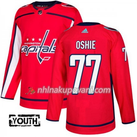 Washington Capitals Dresy T.J. Oshie 77 Červená 2017-2018 Adidas Authentic - Dětské